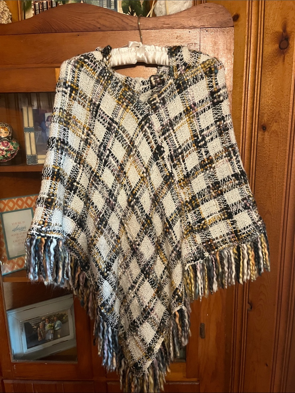 RISING TIDE Chunky Knit Poncho Size OSFM